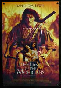 w500 LAST OF THE MOHICANS DS one-sheet movie poster '92 Daniel Day Lewis