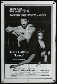 w516 LENNY style B one-sheet movie poster '74 Dustin Hoffman, Perrine, Fosse