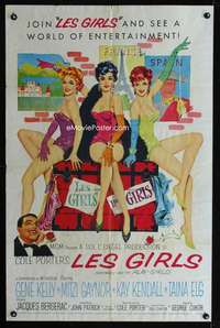 w517 LES GIRLS one-sheet movie poster '57 Cukor, Gene Kelly, Mitzi Gaynor
