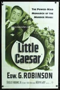 w527 LITTLE CAESAR one-sheet movie poster R54 Edward G. Robinson w/cigar!