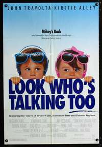 w537 LOOK WHO'S TALKING TOO DS one-sheet movie poster '90 Travolta, Alley