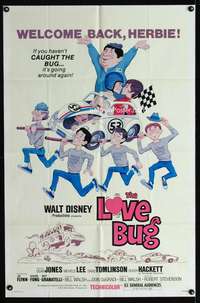 w542 LOVE BUG one-sheet movie poster R79 Disney, Volkswagen Beetle Herbie!