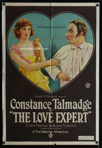 w543 LOVE EXPERT one-sheet movie poster '20 Constance Talmadge stone litho