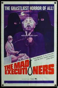 w551 MAD EXECUTIONERS one-sheet movie poster '65 black-hooded avengers!