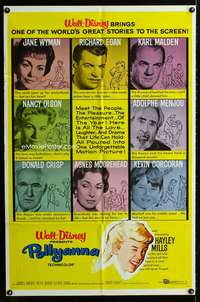 w656 POLLYANNA one-sheet movie poster '60 Hayley Mills, Jane Wyman