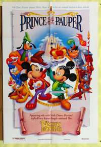 w661 PRINCE & THE PAUPER /RESCUERS DOWN UNDER DS one-sheet movie poster '90