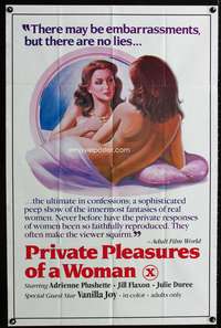 w663 PRIVATE PLEASURES OF A WOMAN one-sheet movie poster '70s sexy art!
