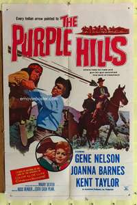 w668 PURPLE HILLS one-sheet movie poster '61 Gene Nelson in Arizona!