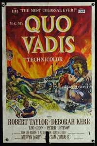 w673 QUO VADIS one-sheet movie poster '51 Robert Taylor, Kerr, Ustinov