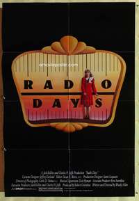 w674 RADIO DAYS one-sheet movie poster '87 Woody Allen, New York City!