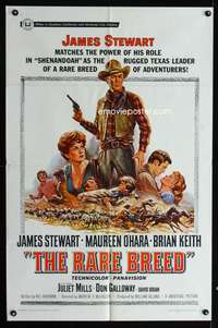 w679 RARE BREED one-sheet movie poster '66 James Stewart, Maureen O'Hara