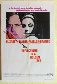 w681 REFLECTIONS IN A GOLDEN EYE one-sheet movie poster '67 Taylor, Brando