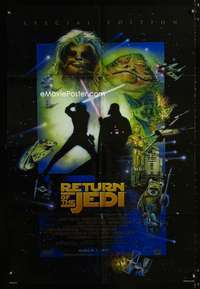 w688 RETURN OF THE JEDI DS advance one-sheet movie poster R97 Struzan art!