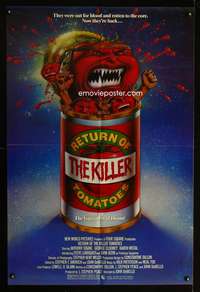 w689 RETURN OF THE KILLER TOMATOES one-sheet movie poster '88 wacky art!