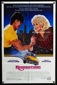 w692 RHINESTONE one-sheet movie poster '84 Sylvester Stallone, Dolly Parton