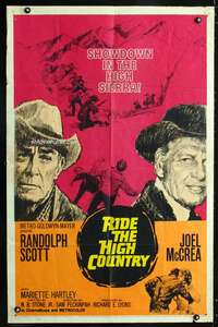 w693 RIDE THE HIGH COUNTRY one-sheet movie poster '62 Randolph Scott, McCrea