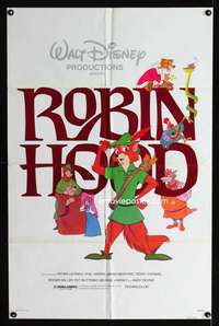 w699 ROBIN HOOD one-sheet movie poster R82 Walt Disney cartoon!