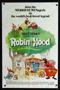 w698 ROBIN HOOD one-sheet movie poster '73 Walt Disney cartoon!