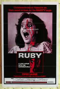 w706 RUBY one-sheet movie poster '77 Piper Laurie is terrifying!