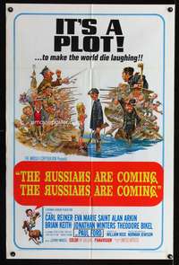 w709 RUSSIANS ARE COMING one-sheet movie poster '66 Reiner, Jack Davis art!