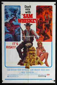 w714 SAM WHISKEY one-sheet movie poster '69 Burt Reynolds, Dickinson