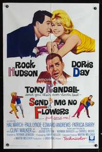 w728 SEND ME NO FLOWERS one-sheet movie poster '64 Rock Hudson, Doris Day