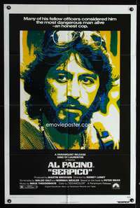 w729 SERPICO one-sheet movie poster '74 Lumet, Al Pacino crime classic!