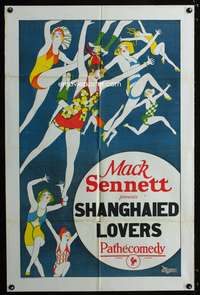 w737 SHANGHAIED LOVERS stock 1sh '24 stone litho sexy flapper girls!