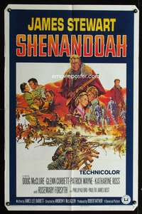 w740 SHENANDOAH one-sheet movie poster '65 James Stewart, Civil War!
