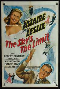 w751 SKY'S THE LIMIT one-sheet movie poster '43 Fred Astaire, Joan Leslie