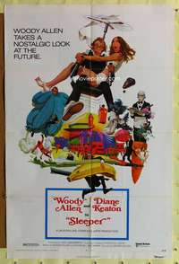 w752 SLEEPER one-sheet movie poster '74 Woody Allen, Diane Keaton, wacky!