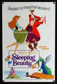 w753 SLEEPING BEAUTY style B one-sheet movie poster R70 Disney classic!