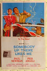 w756 SOMEBODY UP THERE LIKES ME 1sh movie poster '56 Paul Newman