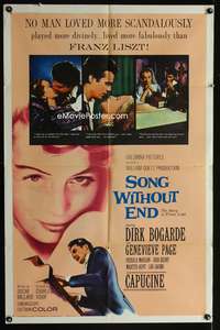 w757 SONG WITHOUT END one-sheet movie poster '60 Dirk Bogarde, Franz Liszt