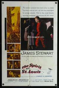 w760 SPIRIT OF ST LOUIS one-sheet movie poster '57 Jimmy Stewart, Wilder