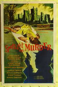 w761 SPOTLIGHT ON MURDER one-sheet movie poster '61 Georges Franju,cool art