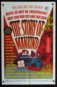 w766 STORY OF MANKIND one-sheet movie poster '57 Ronald Colman, Marx Bros