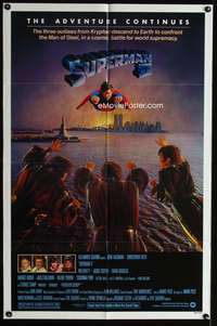 w777 SUPERMAN II one-sheet movie poster '81 Christopher Reeve, Terence Stamp