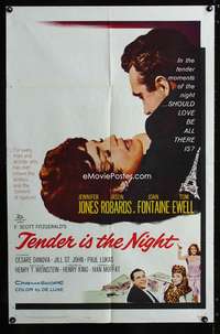 w790 TENDER IS THE NIGHT one-sheet movie poster '61 Jennifer Jones, Robards