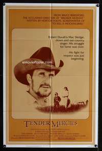 w791 TENDER MERCIES one-sheet movie poster '83 Beresford, Robert Duvall