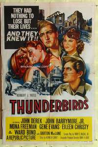 w801 THUNDERBIRDS one-sheet movie poster '52 John Derek, John Barrymore