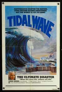 w802 TIDAL WAVE one-sheet movie poster '75 ultimate disaster in Tokyo!