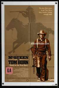 w808 TOM HORN int'l one-sheet movie poster '80 Steve McQueen, Linda Evans