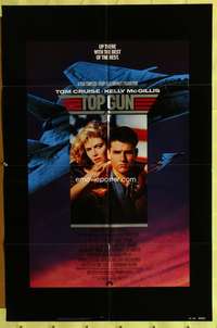 w810 TOP GUN one-sheet movie poster '86 Tom Cruise, Navy fighter jets!