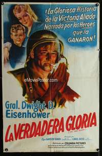 w815 TRUE GLORY Spanish/U.S. one-sheet movie poster '45 World War II, Eisenhower!