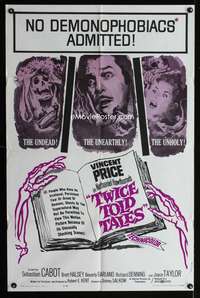 w818 TWICE TOLD TALES one-sheet movie poster '63 Vincent Price horror!