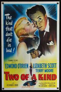w821 TWO OF A KIND one-sheet movie poster '51 Liz Scott film noir!