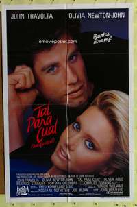 w823 TWO OF A KIND Spanish/U.S. one-sheet movie poster '83 Travolta, Newton-John