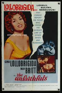 w832 UNFAITHFULS one-sheet movie poster '60 Gina Lollobrigida, May Britt