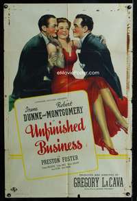w833 UNFINISHED BUSINESS style D one-sheet movie poster '41 Irene Dunne